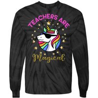 Teachers are Magical Funny Unicorn Tie-Dye Long Sleeve Shirt