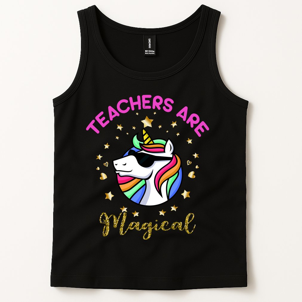 Teachers are Magical Funny Unicorn Tank Top