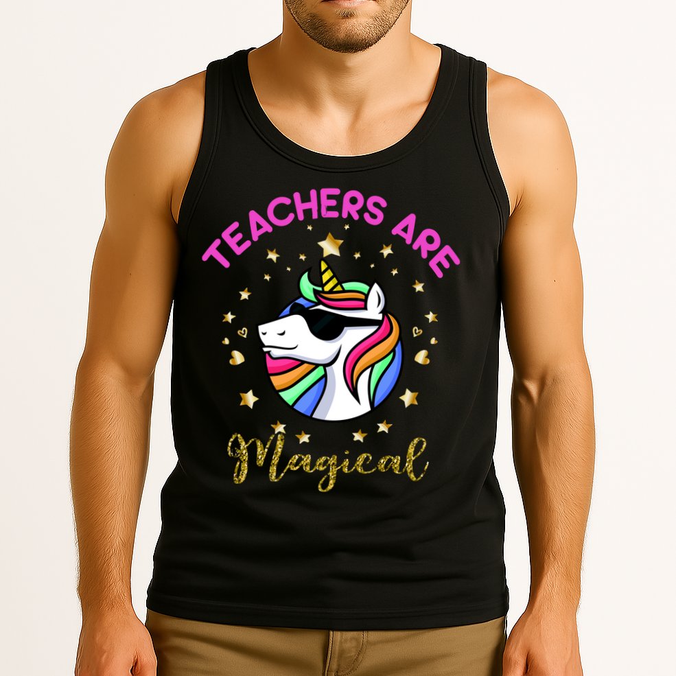 Teachers are Magical Funny Unicorn Tank Top