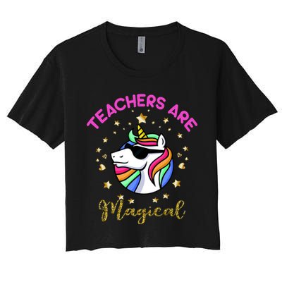 Teachers are Magical Funny Unicorn Crop Top