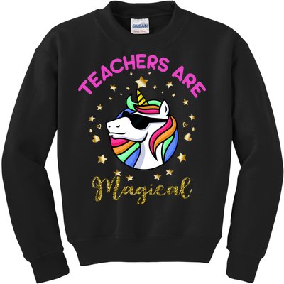 Teachers are Magical Funny Unicorn Kids Sweatshirt