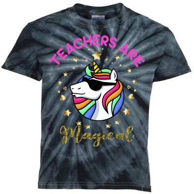 Teachers are Magical Funny Unicorn Kids Tie-Dye T-Shirt