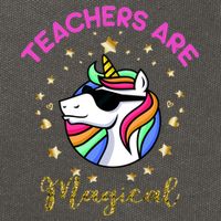 Teachers are Magical Funny Unicorn Cotton Canvas Backpack