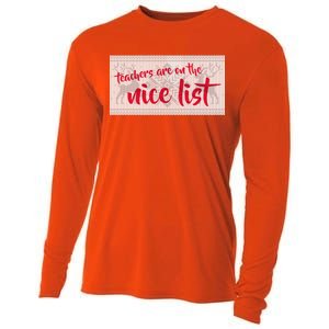 Teachers Are On The Nice List Christmas Cooling Performance Long Sleeve Crew