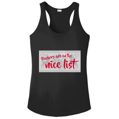 Teachers Are On The Nice List Christmas Ladies PosiCharge Competitor Racerback Tank