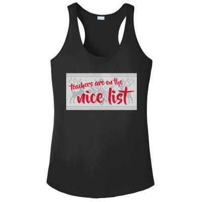 Teachers Are On The Nice List Christmas Ladies PosiCharge Competitor Racerback Tank