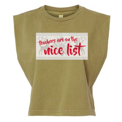 Teachers Are On The Nice List Christmas Garment-Dyed Women's Muscle Tee