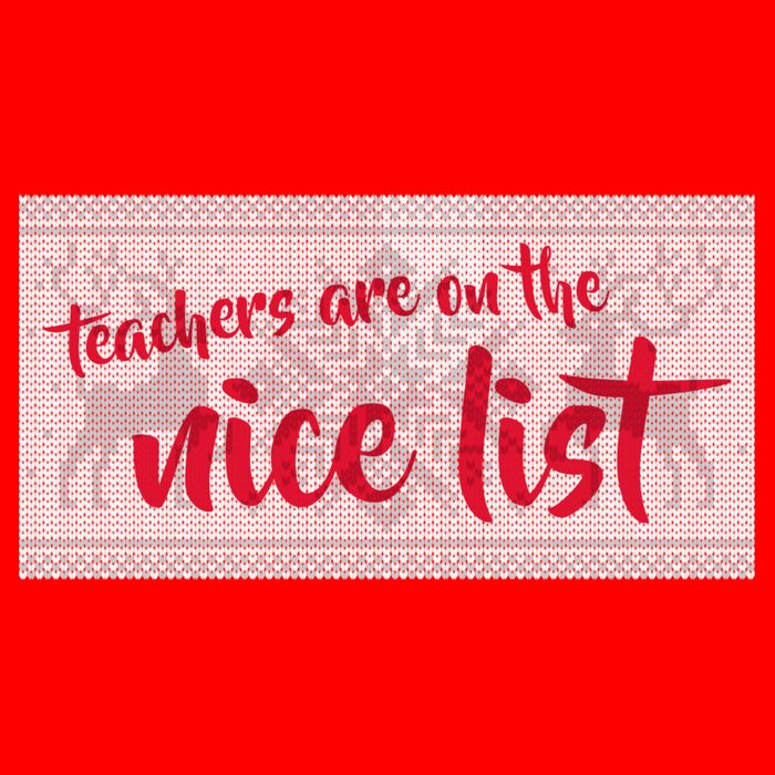 Teachers Are On The Nice List Christmas Flatbill Hat