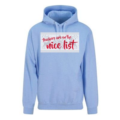 Teachers Are On The Nice List Christmas Unisex Surf Hoodie