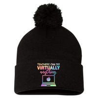 Teachers Can Do Virtually Anything Pom Pom 12in Knit Beanie