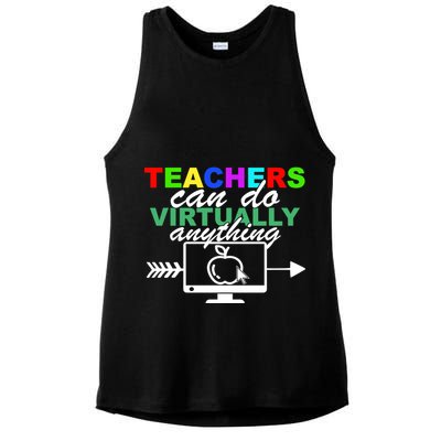 Teachers Can Do Virtually Anything Funny School Ladies PosiCharge Tri-Blend Wicking Tank