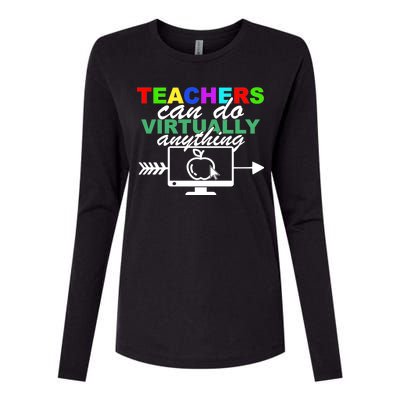 Teachers Can Do Virtually Anything Funny School Womens Cotton Relaxed Long Sleeve T-Shirt