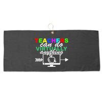 Teachers Can Do Virtually Anything Funny School Large Microfiber Waffle Golf Towel