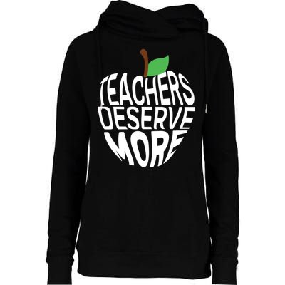 Teachers Deserve More Arizona Teacher Protest Apple Womens Funnel Neck Pullover Hood