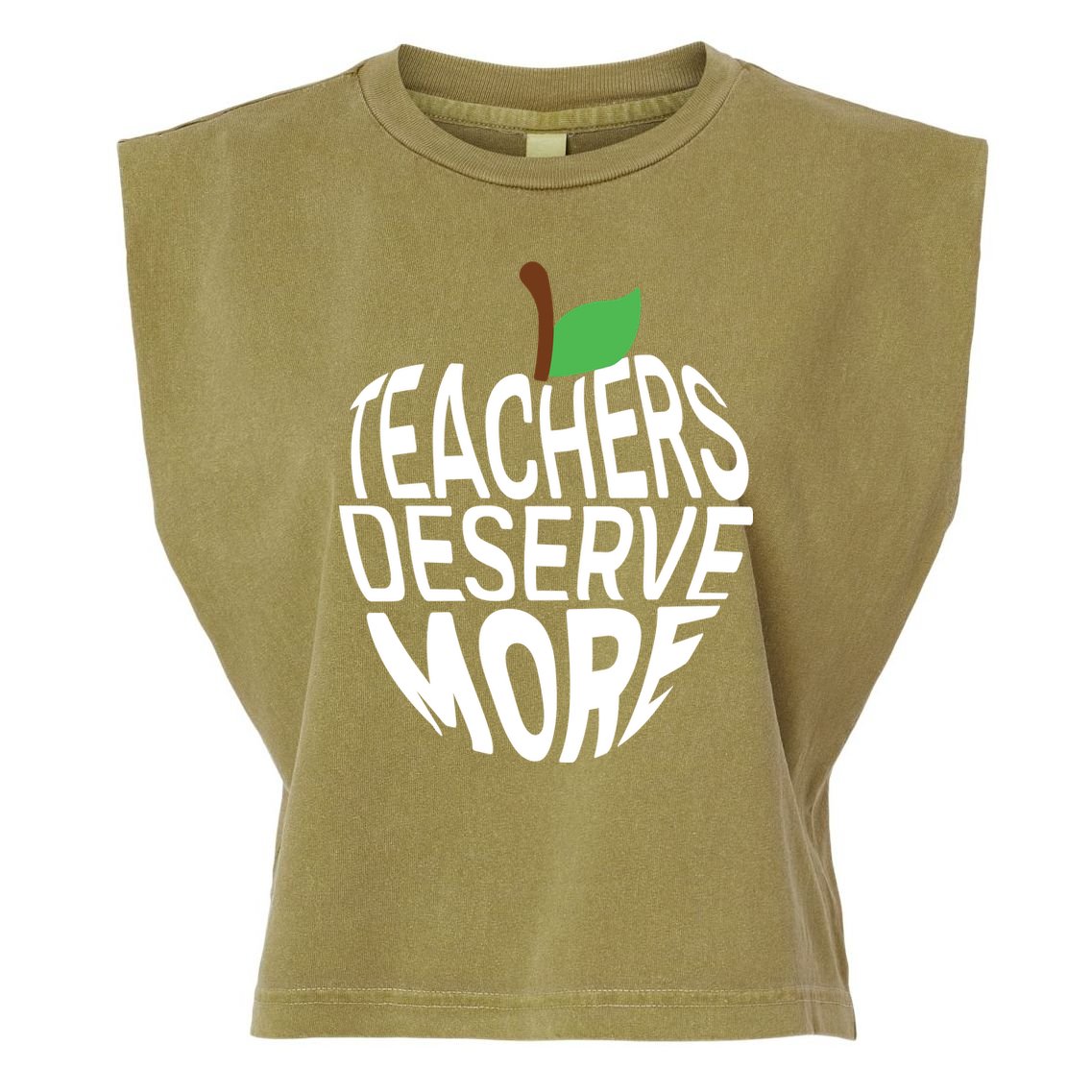 Teachers Deserve More Arizona Teacher Protest Apple Garment-Dyed Women's Muscle Tee