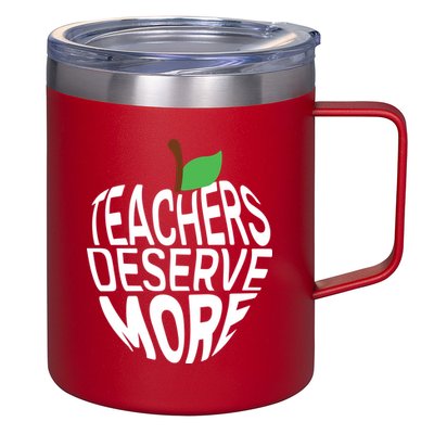 Teachers Deserve More Arizona Teacher Protest Apple 12oz Stainless Steel Coffee Mug