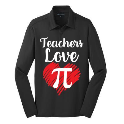 Teachers Love Pi Silk Touch Performance Long Sleeve Polo