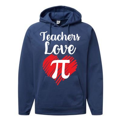 Teachers Love Pi Performance Fleece Hoodie