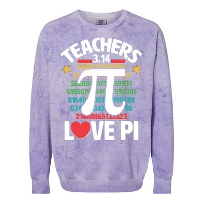 Teachers Love Pi 3.14 Colorblast Crewneck Sweatshirt