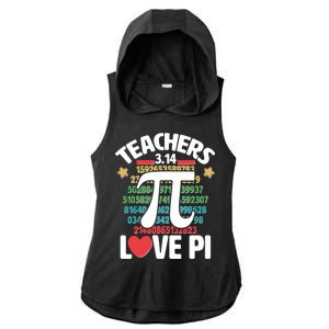 Teachers Love Pi 3.14 Ladies PosiCharge Tri-Blend Wicking Draft Hoodie Tank