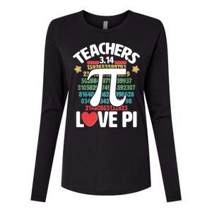 Teachers Love Pi 3.14 Womens Cotton Relaxed Long Sleeve T-Shirt