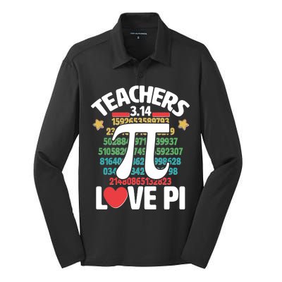 Teachers Love Pi 3.14 Silk Touch Performance Long Sleeve Polo