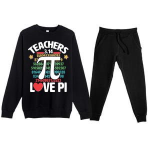 Teachers Love Pi 3.14 Premium Crewneck Sweatsuit Set