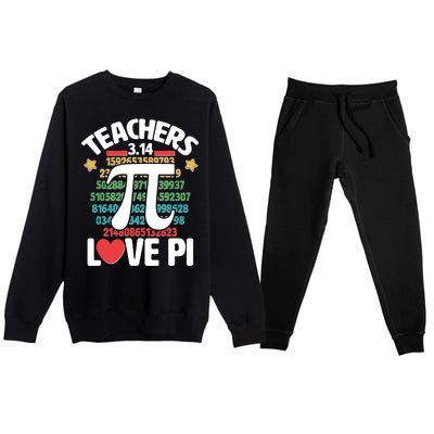 Teachers Love Pi 3.14 Premium Crewneck Sweatsuit Set