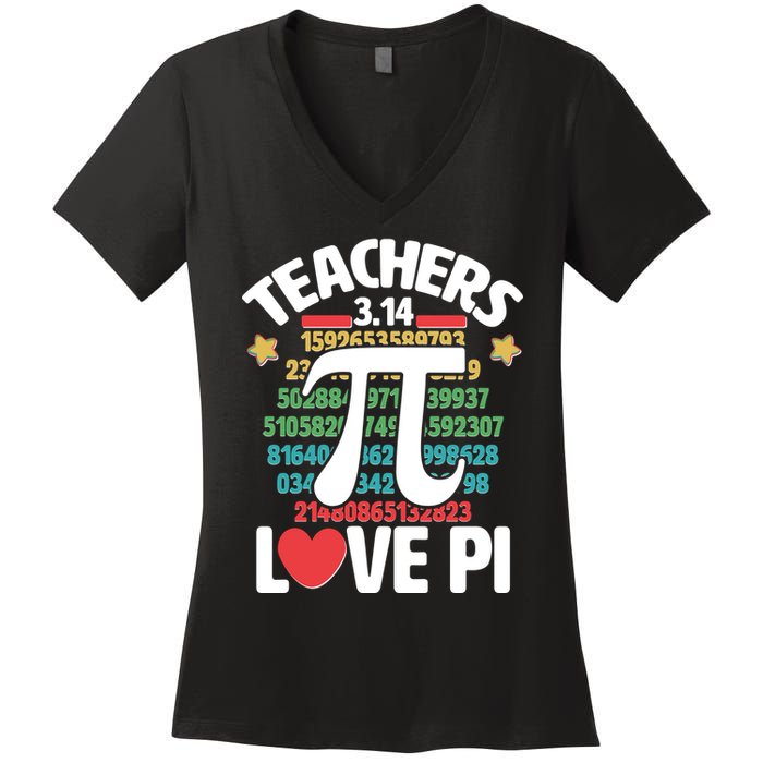 Teachers Love Pi 3.14 Women's V-Neck T-Shirt