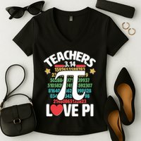Teachers Love Pi 3.14 Women's V-Neck T-Shirt