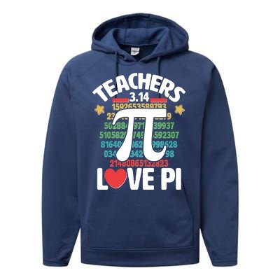 Teachers Love Pi 3.14 Performance Fleece Hoodie