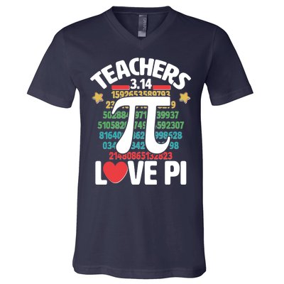 Teachers Love Pi 3.14 V-Neck T-Shirt