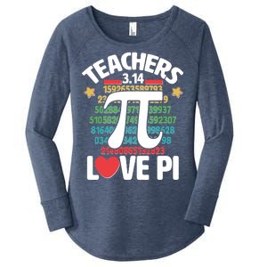 Teachers Love Pi 3.14 Women's Perfect Tri Tunic Long Sleeve Shirt