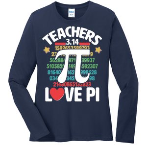 Teachers Love Pi 3.14 Ladies Long Sleeve Shirt