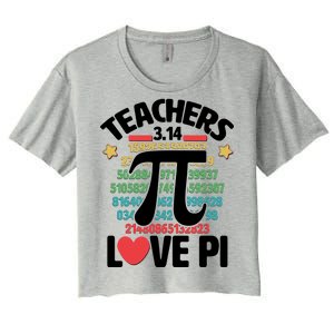 Teachers Love Pi 3.14 Women's Crop Top Tee