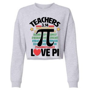 Teachers Love Pi 3.14 Cropped Pullover Crew