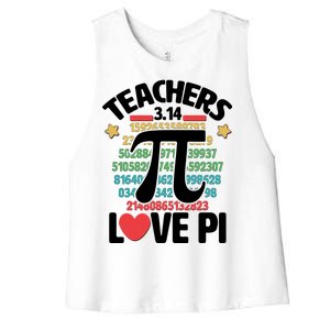 Teachers Love Pi 3.14 Women's Racerback Cropped Tank