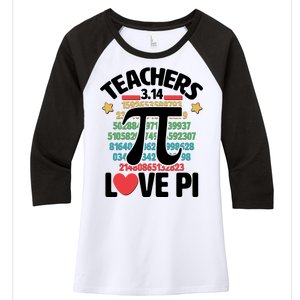 Teachers Love Pi 3.14 Women's Tri-Blend 3/4-Sleeve Raglan Shirt