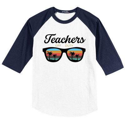 Teachers Off Duty Sunglasses Baseball Sleeve Shirt