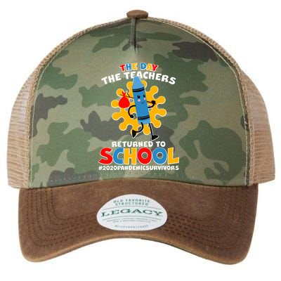 Teachers Returned To School 2020 Pandemic Survivors Legacy Tie Dye Trucker Hat