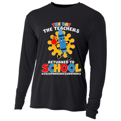 Teachers Returned To School 2020 Pandemic Survivors Cooling Performance Long Sleeve Crew