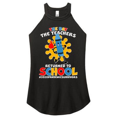 Teachers Returned To School 2020 Pandemic Survivors Women's Perfect Tri Rocker Tank