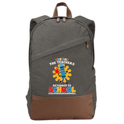 Teachers Returned To School 2020 Pandemic Survivors Cotton Canvas Backpack
