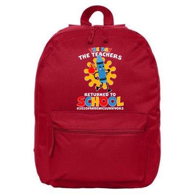 Teachers Returned To School 2020 Pandemic Survivors 16 in Basic Backpack