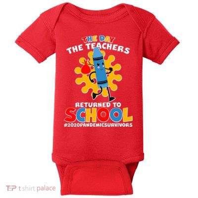 Teachers Returned To School 2020 Pandemic Survivors Baby Bodysuit