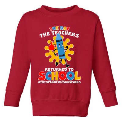 Teachers Returned To School 2020 Pandemic Survivors Toddler Sweatshirt