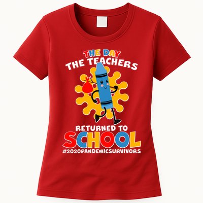 Teachers Returned To School 2020 Pandemic Survivors Womens T-Shirt