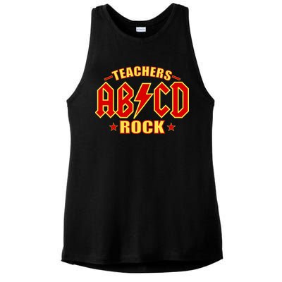 Teachers ROCK AB v CD ABCD Ladies PosiCharge Tri-Blend Wicking Tank