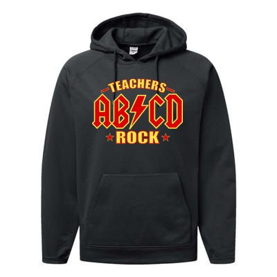 Teachers ROCK AB v CD ABCD Performance Fleece Hoodie