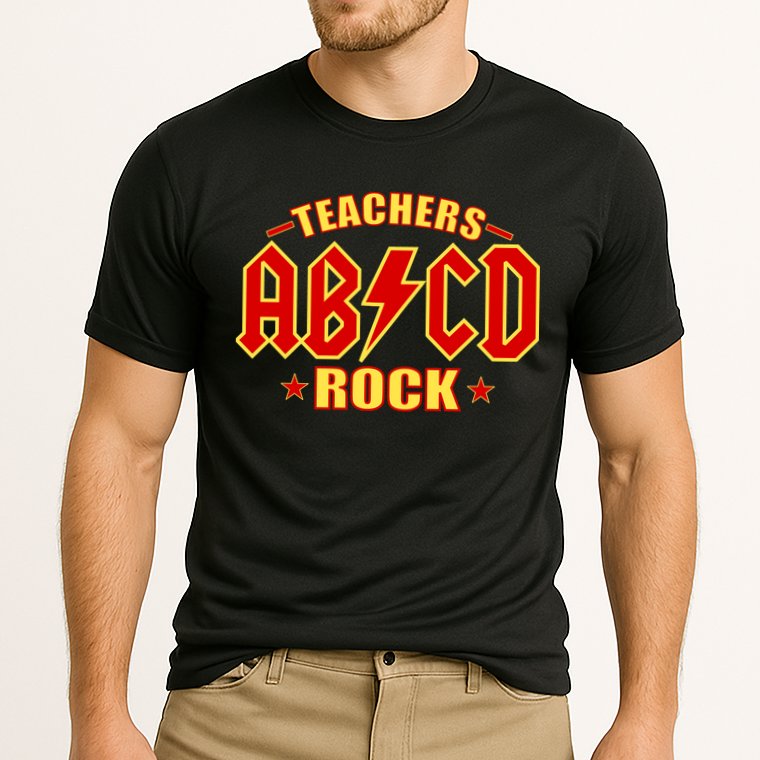 Teachers ROCK AB v CD ABCD Performance Shirt